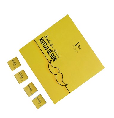 Babalar Günü Sarı Tasarım Sargılı Madlen 48'li Paket